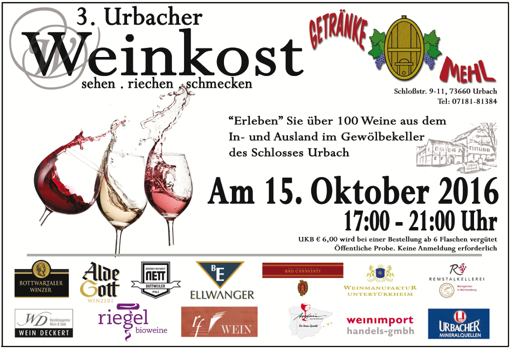 Urbacher Weinkost | sehen · riechen · schmecken Urbacher Weinkost | sehen · riechen · schmecken